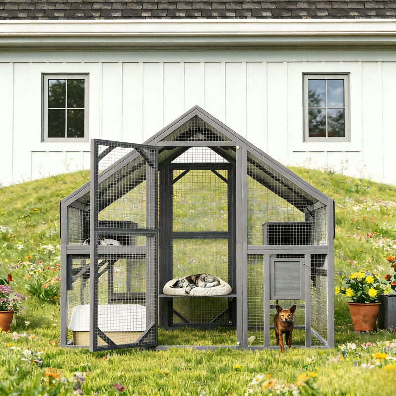 Havre multi-chats et enclos d'activités, (Large) 74.02" H x 55.12" W x 74.02" D