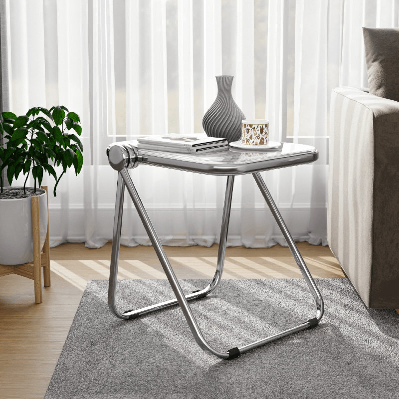 Lawrence 16.73'' Plastic Rectangular Portable Folding Table, Clear