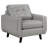 Tiena Leather Sofa & Chair Set, Gray
