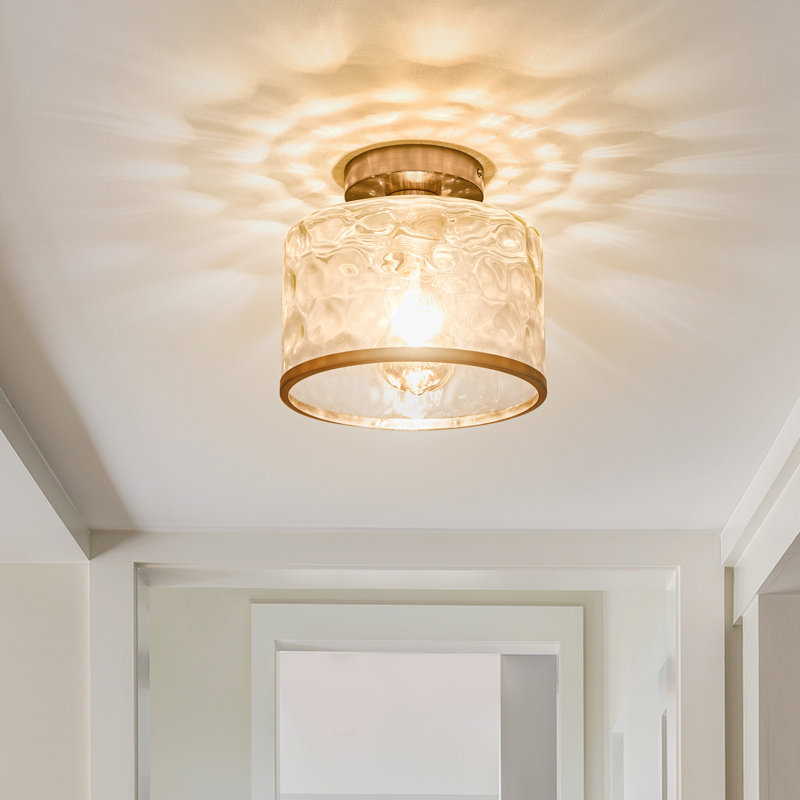 Xachery Semi Flush Mount, Brushed Nickel, Silver