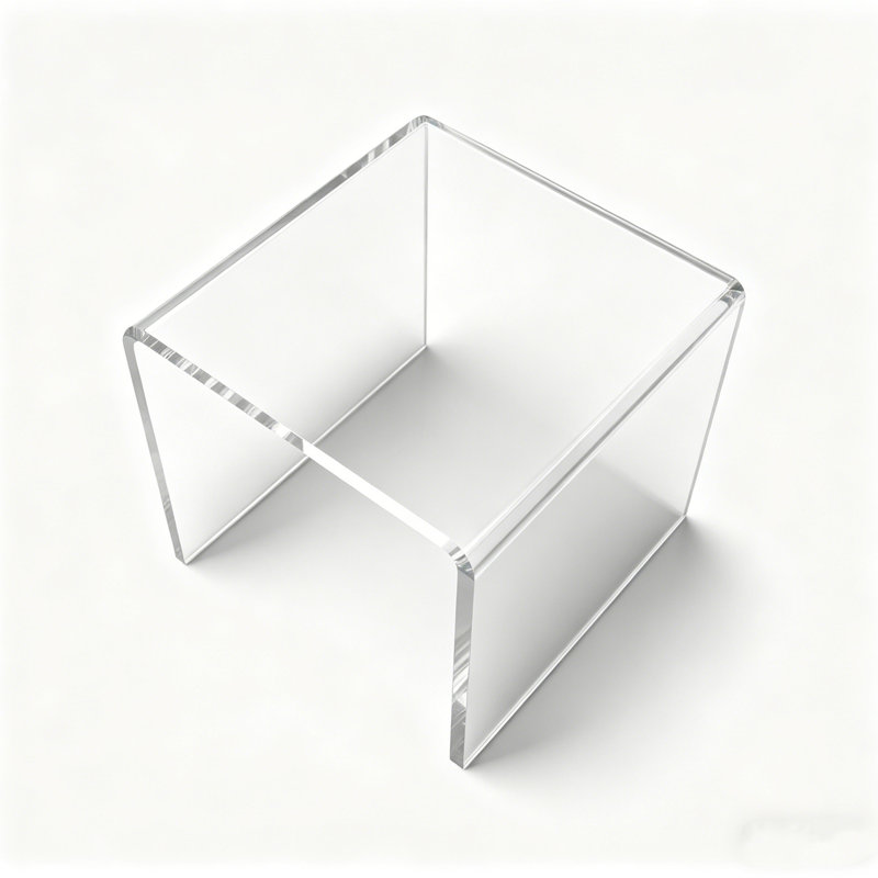 Présentoir en acrylique en forme de plexiglas à 3 côtés, H 7 po x l 7 po x P 7 po, Transparent