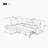 Sleeper Sectional Sofa, L-Shape Corner Couch Sofa-Bed With Storage Ottoman