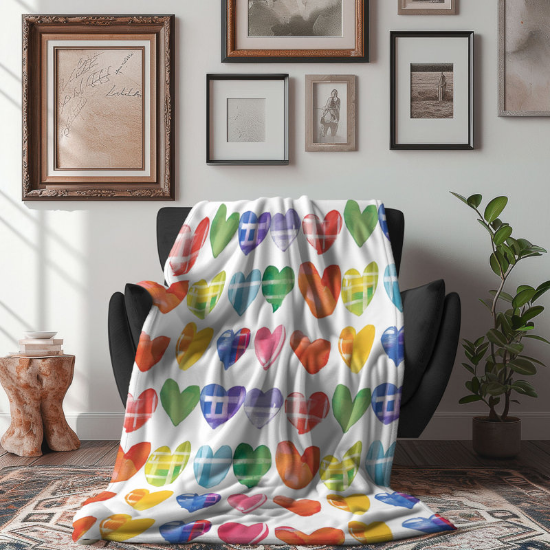Cheerful Hue - couverture en sherpa de qualité supérieure 1 pièce, L 50 po x L 60 po