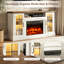 Meuble télé Farmhouse avec foyer électrique et console multimédia-706045795-708276794