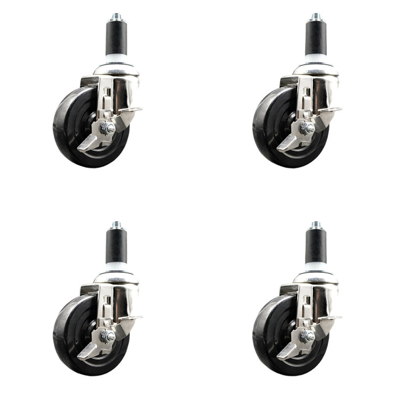 Jeu de roulettes extensibles en acier inoxydable 316SS