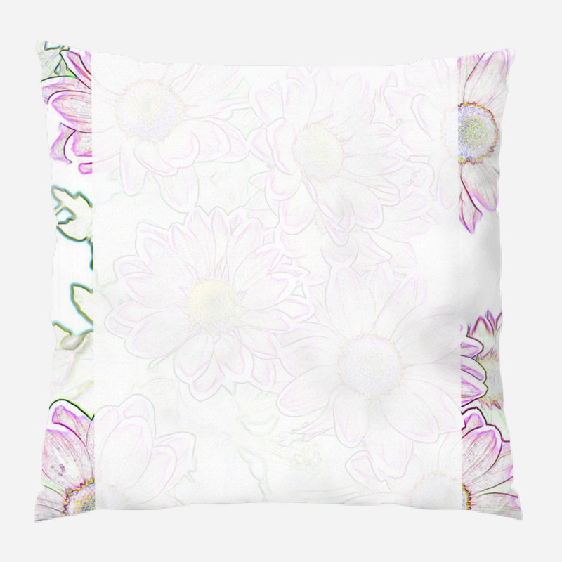 Coussin décoratif fleurs Dehon, Microsuède, Intérieur