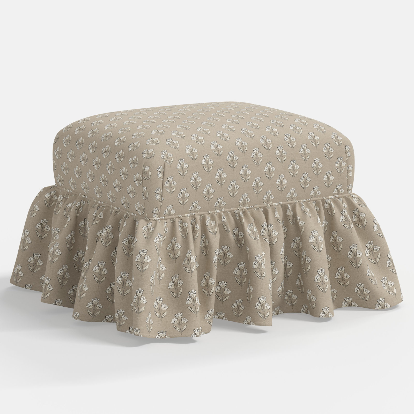 Stoffer Home x Cloth & Co. June Ottoman, Francie Tan