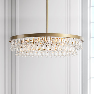 Jylian 6 - Light Crystal Teardrop Chandelier