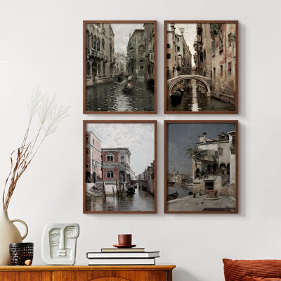 «Vintage Landscape», ensemble de 4 encadrés
