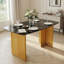 Table de salle à manger rectangulaire en verre trempé de style moderne pour 6 personnes-2110722031