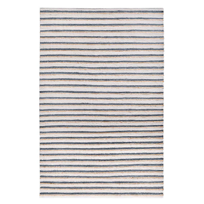 Del Striped Area Rug, Rectangle 5' x 8', Ivory/Blue