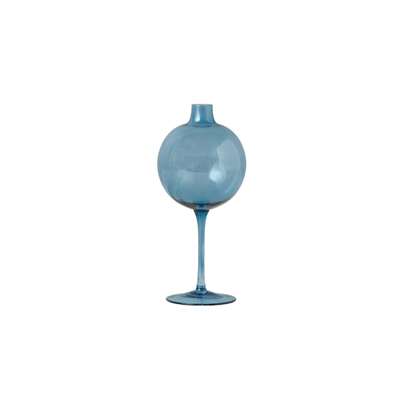 Wine Glass Vase - 3"L x 3"W x 7.5"H - Clear, 4"L x 4"W x 8.75"H, Navy