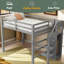 Lit mezzanine double avec garde-robe et escalier de rangement intégrés-68643030