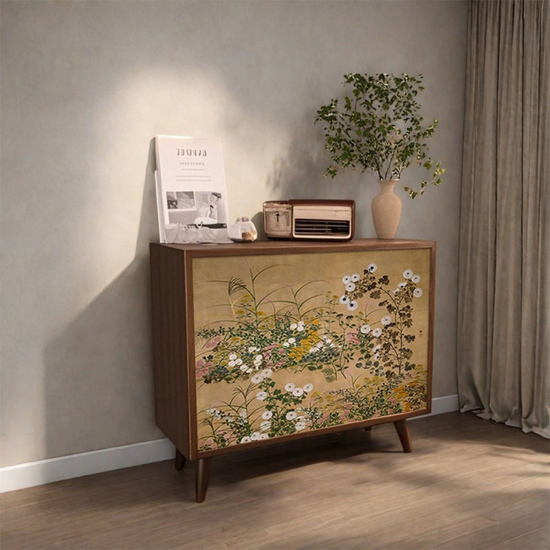 Simple Elegant Walnut Storage Cabinet