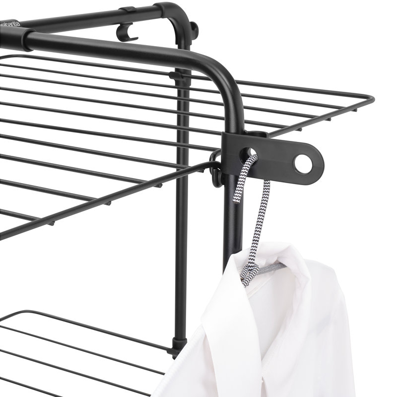 Brabantia Hangon Tower Drying Rack, 162.6cm H x 76.2cm W x 73.7cm D, Black