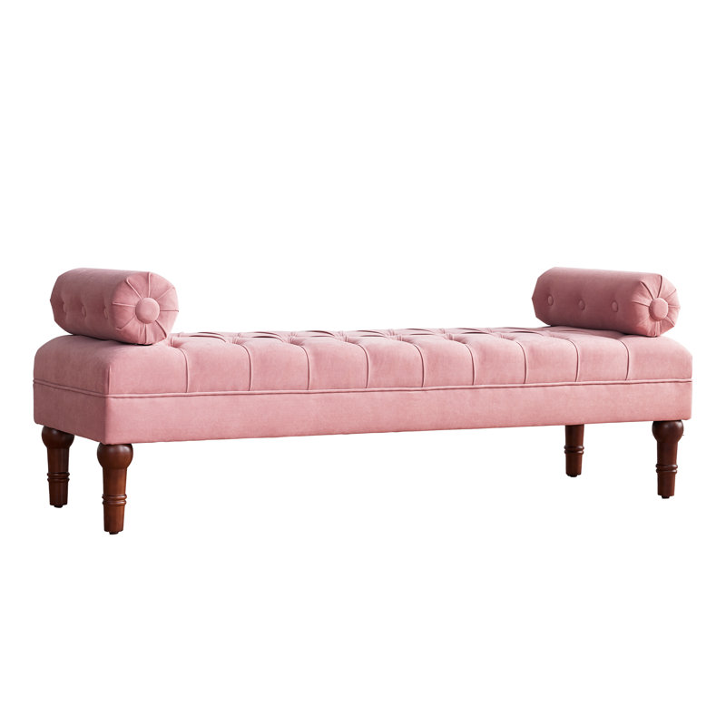 Banc rembourré 60,2 po Beene, Rose