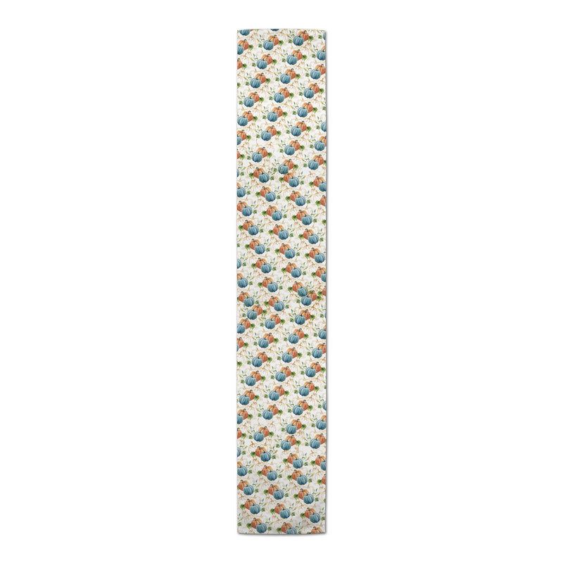 Chemin de table bleu orange, L 90 po x l 16 po