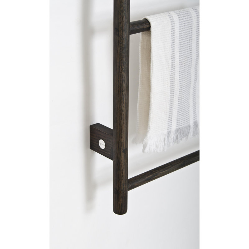 Mendocino Wood 4 Wall Towel Rack, Dark Oak