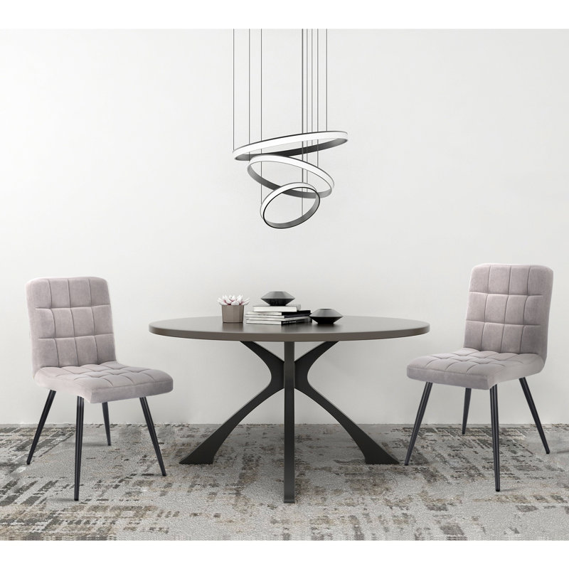 Anzalone Upholstered Dining Chair, Light Grey