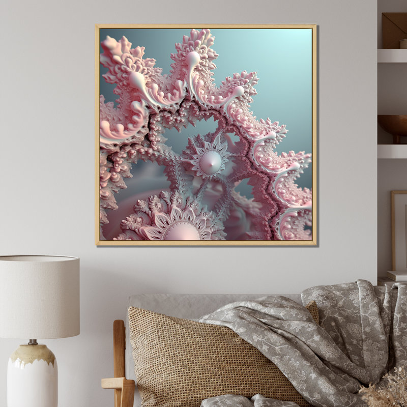 Fractal Pastel Universe sur toile, H 24 po x l 24 po x P 1 po, Cadre naturel flottant