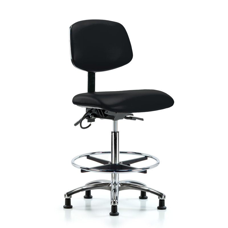 Mae Drafting Chair, Black, Glides, Included