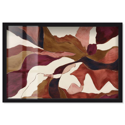Décoration murale Boho Collage of a Red World II par Art Remedy, cadre noir, 55 x 37
