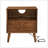 Mid Century Modern Fluted Nightstand With Charging Station, USB Ports, And Outlet Hole, 4 Solid Wood Legs, Open Space, And Drawer, Walnut