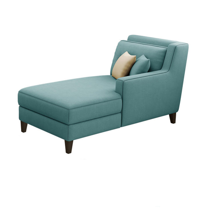 Chaise longue inclinable rembourrée en coton et lin High Elastic, Vert, Accoudoir à gauche (vu de face)