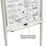 Excello Global Products 40" x 24"Double Sided Whiteboard with Rolling Stand