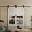 Design de surface à miroir - Ensemble de 3 portes coulissantes pour grange avec quincaillerie en bois manufacturé-112560200-112560198