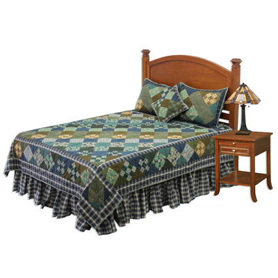 Chambray Nine Patch Cotton Geometric Shapes Quilt