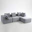 Velours côtelé gris 4 places, look moderne, coussins moelleux, sans assemblage, aménagement modulaire pour des espaces de vie confortables en velours côtelé, structure