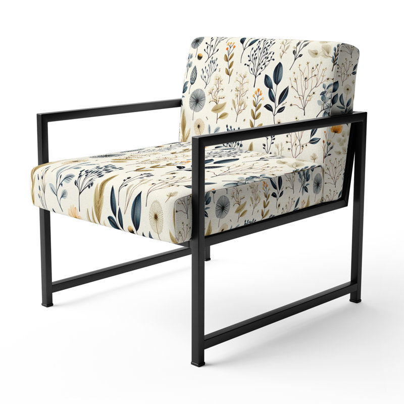 Chaise d'appoint rembourrée Botanical, Noir