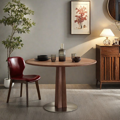 Simple Beautiful Durable Wood Metal Round Table