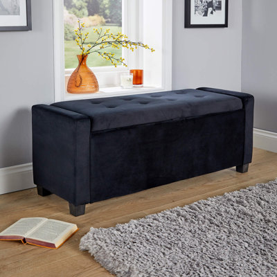 Starke Velvet 111cm Wide Rectangular Storage Ottoman