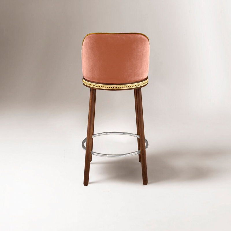 Alma Counter & Bar Stool, Powder, Polished Nickel, Counter Stool (27" Seat Height)