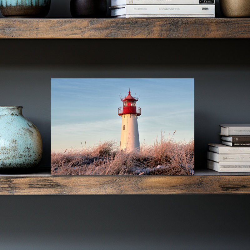 Balzer - art mural de l'architecture côtière abstraite du phare le matin d'hiver, H 12 po x l 18 po