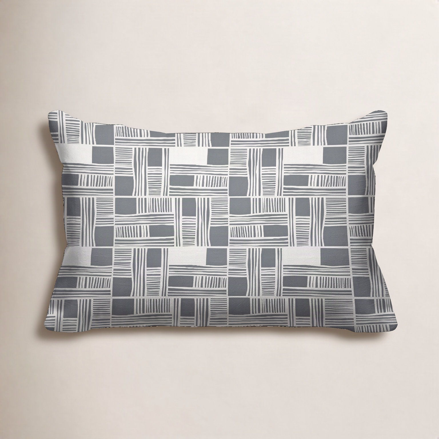 Kapri Throw Pillow, 14" x 20", Gray, Rectangle