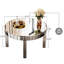 Table basse ronde de 31,5 pouces, esthétique miroir, installation facile, structure pour les salons contemporains de 31,5 pouces avec un design éblouissant, verre haute résistance, base en bois stable, forme d'espace, assemblage