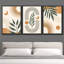 Mid Century Modern Boho, géométrique, croissant de lune, plantes tropicales, nature abstraite-79731190-79731192