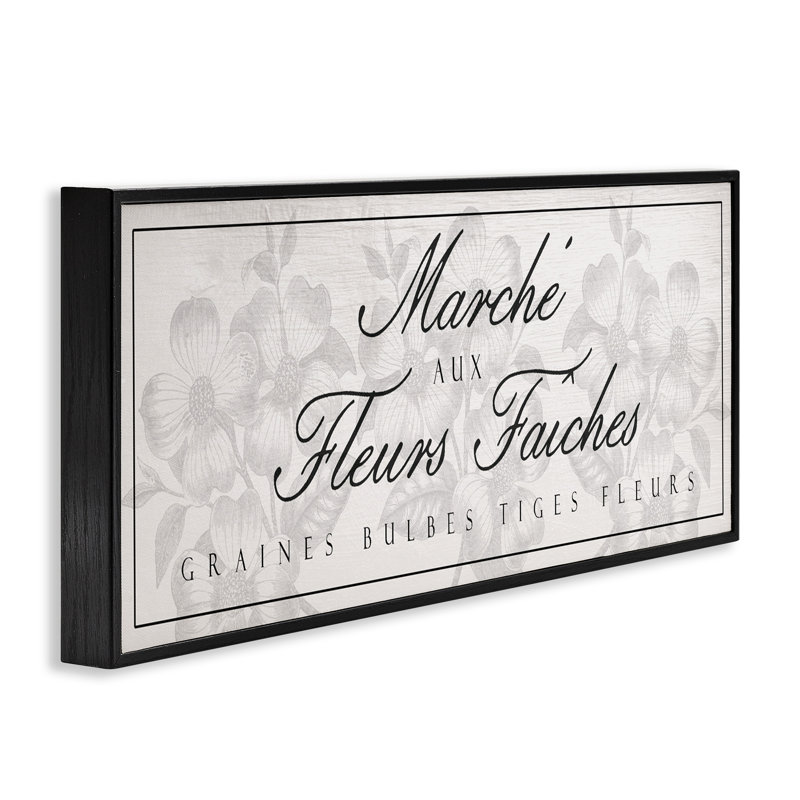 Estampe numérique du marché aux fleurs rétro, design par Lil 'Rue, H 10 po x l 24 po, Giclée encadrée noir minuit