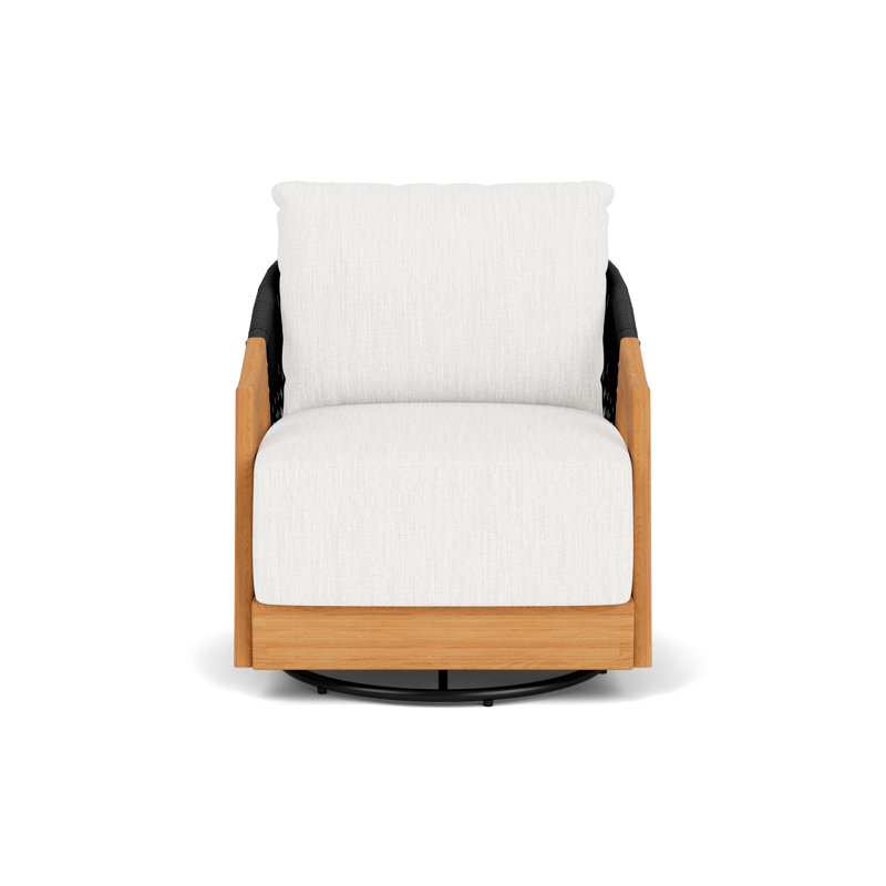 Alpine Outdoor Teak Swivel Armchair, Friendly Natural