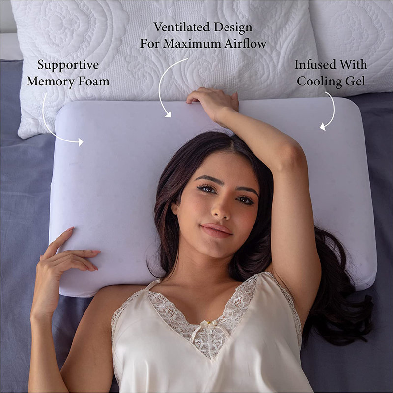 Purple Cooling Gel Infused Memory Foam Ventilated Pillow