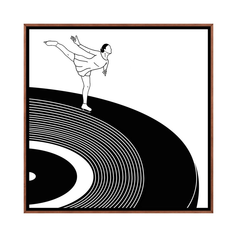 Dancing Of Sound by Filippo Spinelli - Print on Canvas, 93.98 cm H x 93.98 cm W, Classic Brown Wood Framed