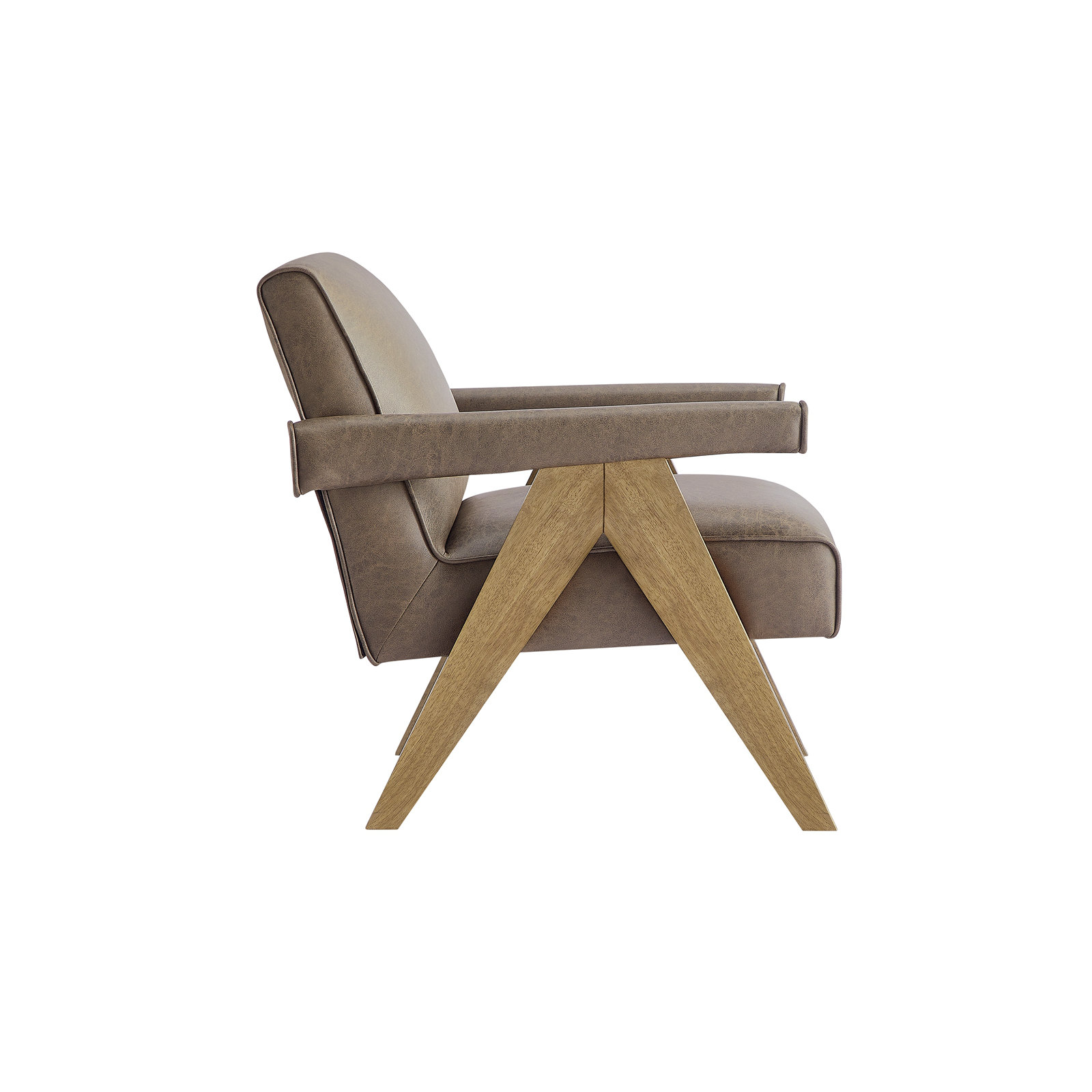 Ophelia Vegan Leather Arm Chair, Earth Vegan Leather
