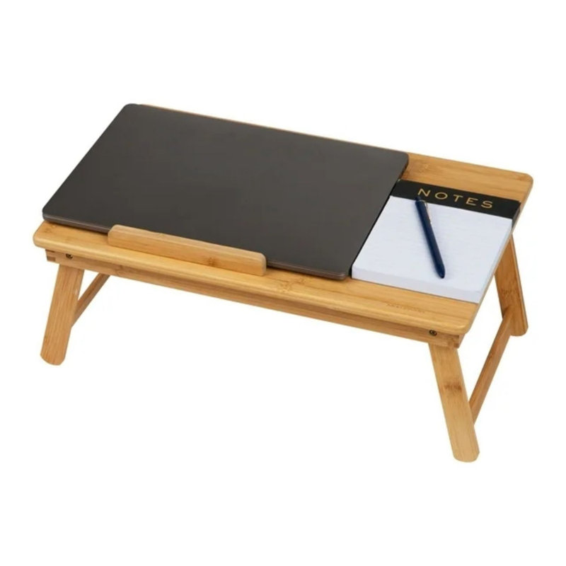  Support d'ordinateur portable, plateau de lit, chambre de dortoir, pieds en rayonne de bambou, l 19,75 po x l 12 po x H 8,25 po