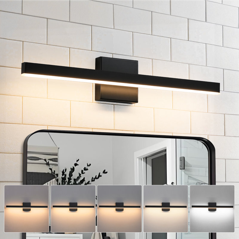 Éclairage de meuble-lavabo à intensité variable 24 po, Noir