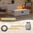 42 in. Rectangle Terrazzo Propane Fire Pit Table with PVC Cover and Lava Rock, 50,000 BTU Gas Fire Pit for Garden, Yard