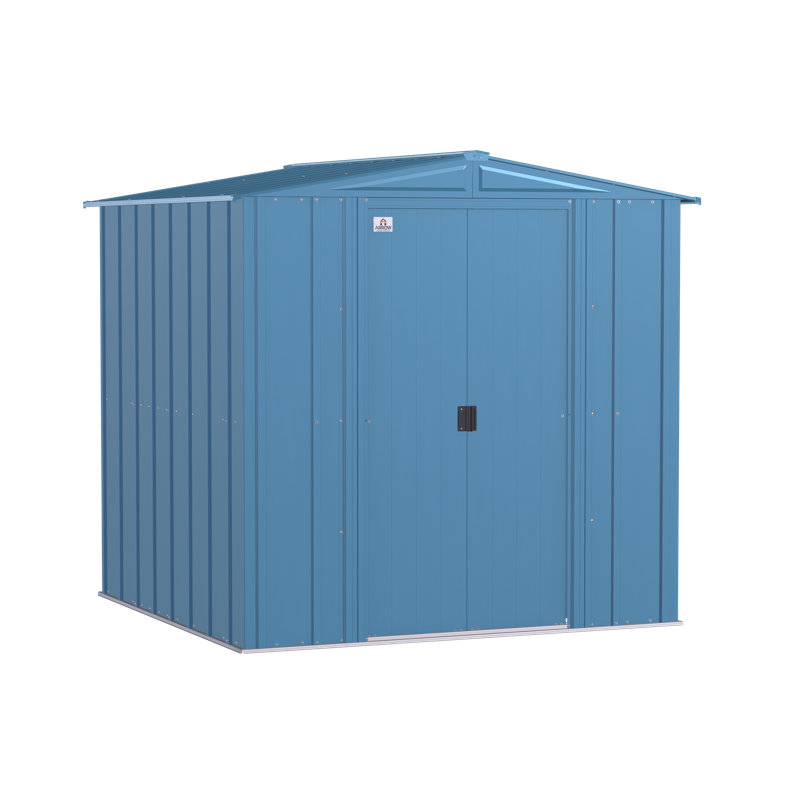 Arrow Classic Steel Storage Shed, Blue, 6 ft. W x 6 ft. D
