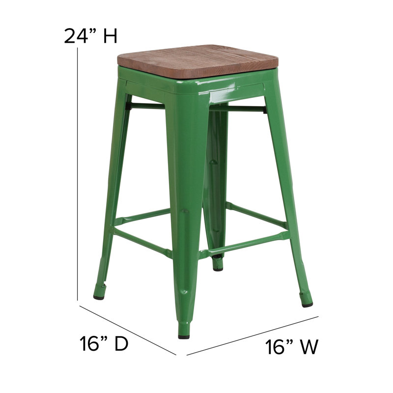 Tabouret à hauteur de comptoir 24 po Gladus, Vert, 4, Tabouret de comptoir (assise de 24 po de hauteur)